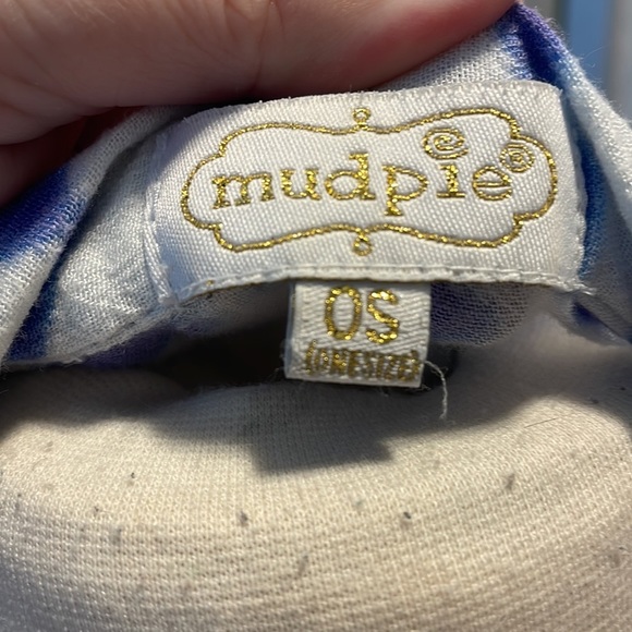 MUDPIE Swim Cover or Kimono Blue and White OS with tassels - Picture 5 of 5